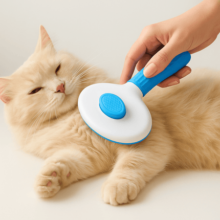 Zelfreinigende Kattenborstel | Katspullen Blauw
